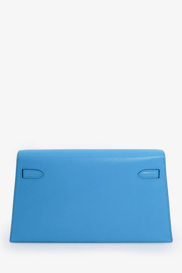 Hermès 2024 Blue Chevre Chamkila Kelly Elan Shoulder Bag