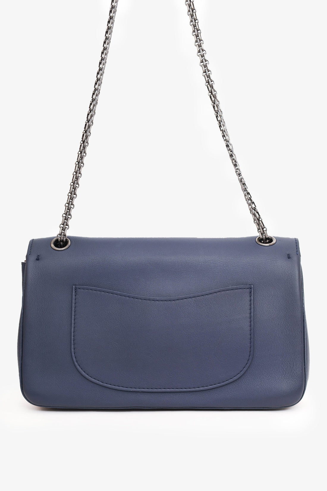 Pre-Loved Chanel™ 2017 Navy Leather Medallion Charm Reissue 2.55 Shoulder Bag