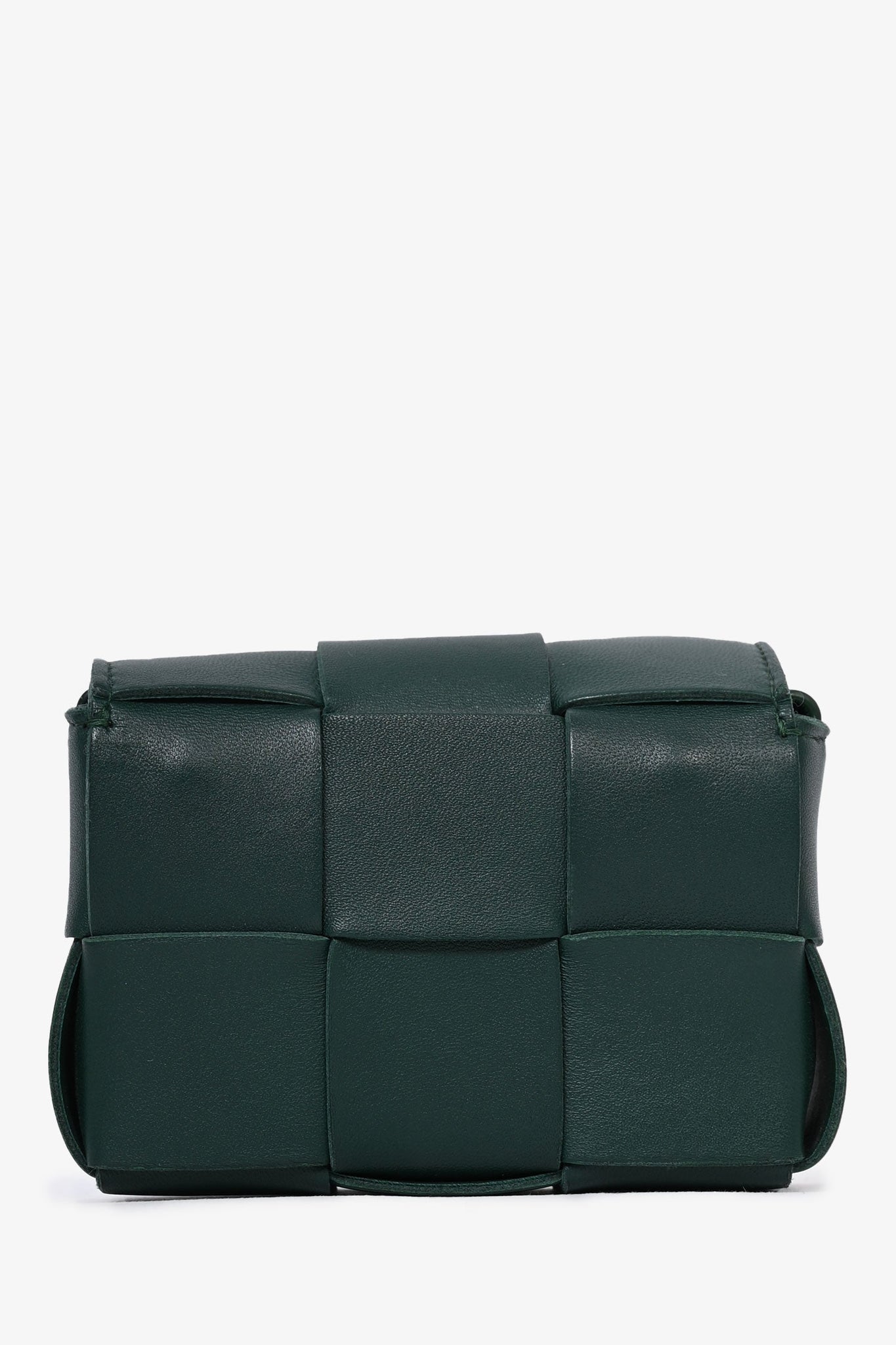 Bottega Veneta Green Leather Mini Cassette Crossbody Bag