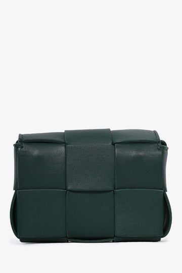 Bottega Veneta Green Leather Mini Cassette Crossbody Bag
