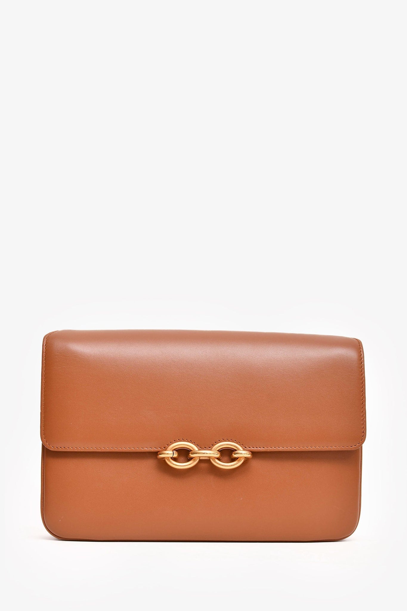 Saint Laurent Brown Leather 'Le Maillon' Shoulder Bag