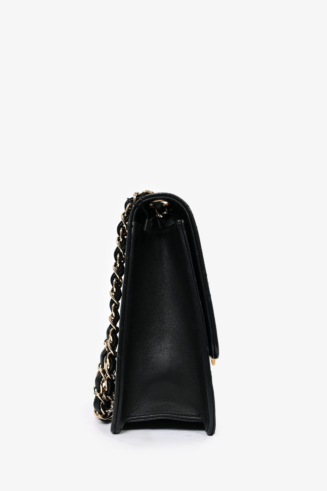 Pre-Loved Chanel™ Black Lambskin 2013/14 CC Golden Class Large Flap Shoulder Bag