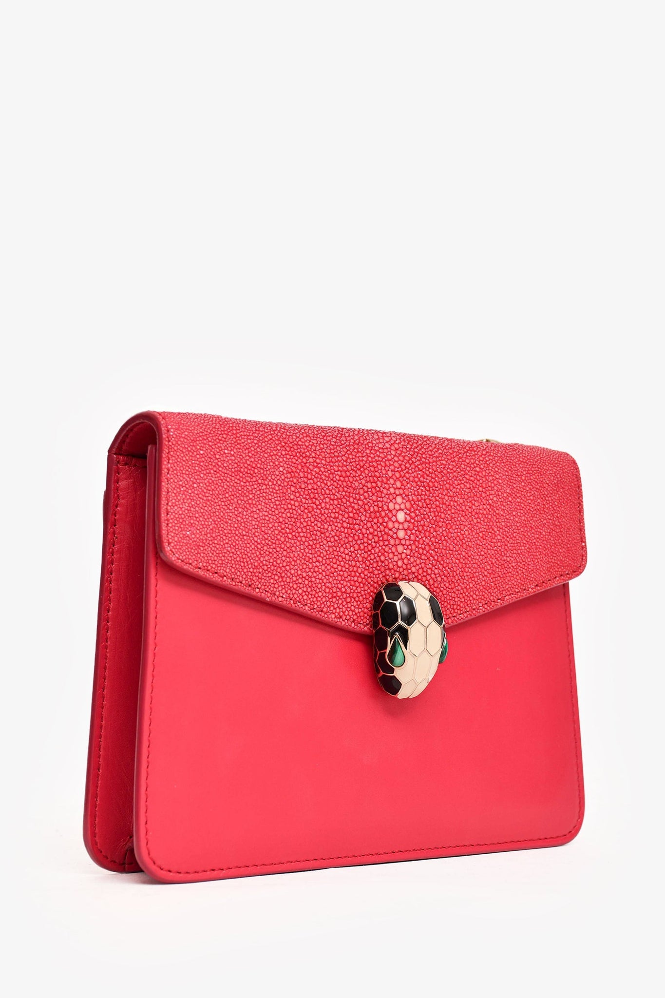 Bvlgari Pink Leather/Stingray Serpenti Crossbody (As Is)