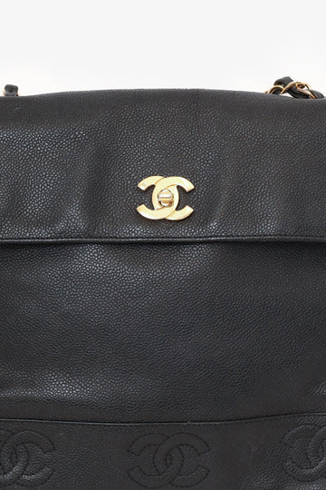 Pre-Loved Chanel™ 1996-97 Black Caviar Leather Triple CC Shoulder Bag