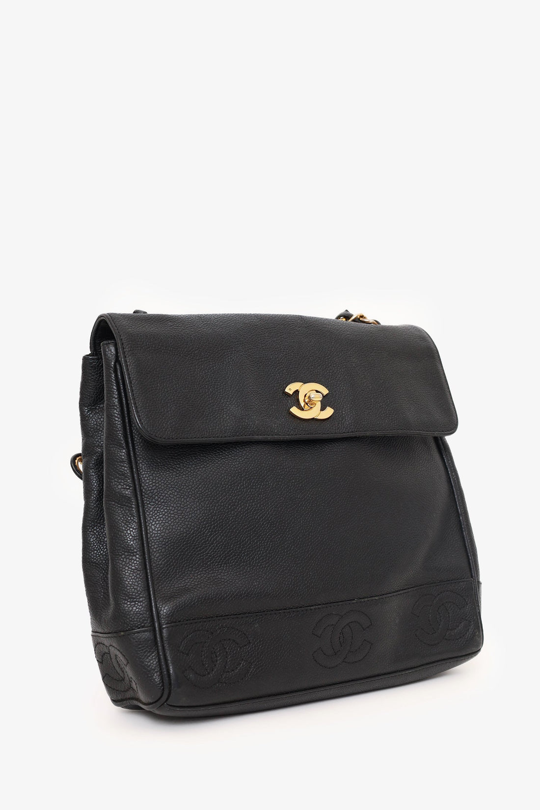 Pre-Loved Chanel™ 1996-97 Black Caviar Leather Triple CC Shoulder Bag