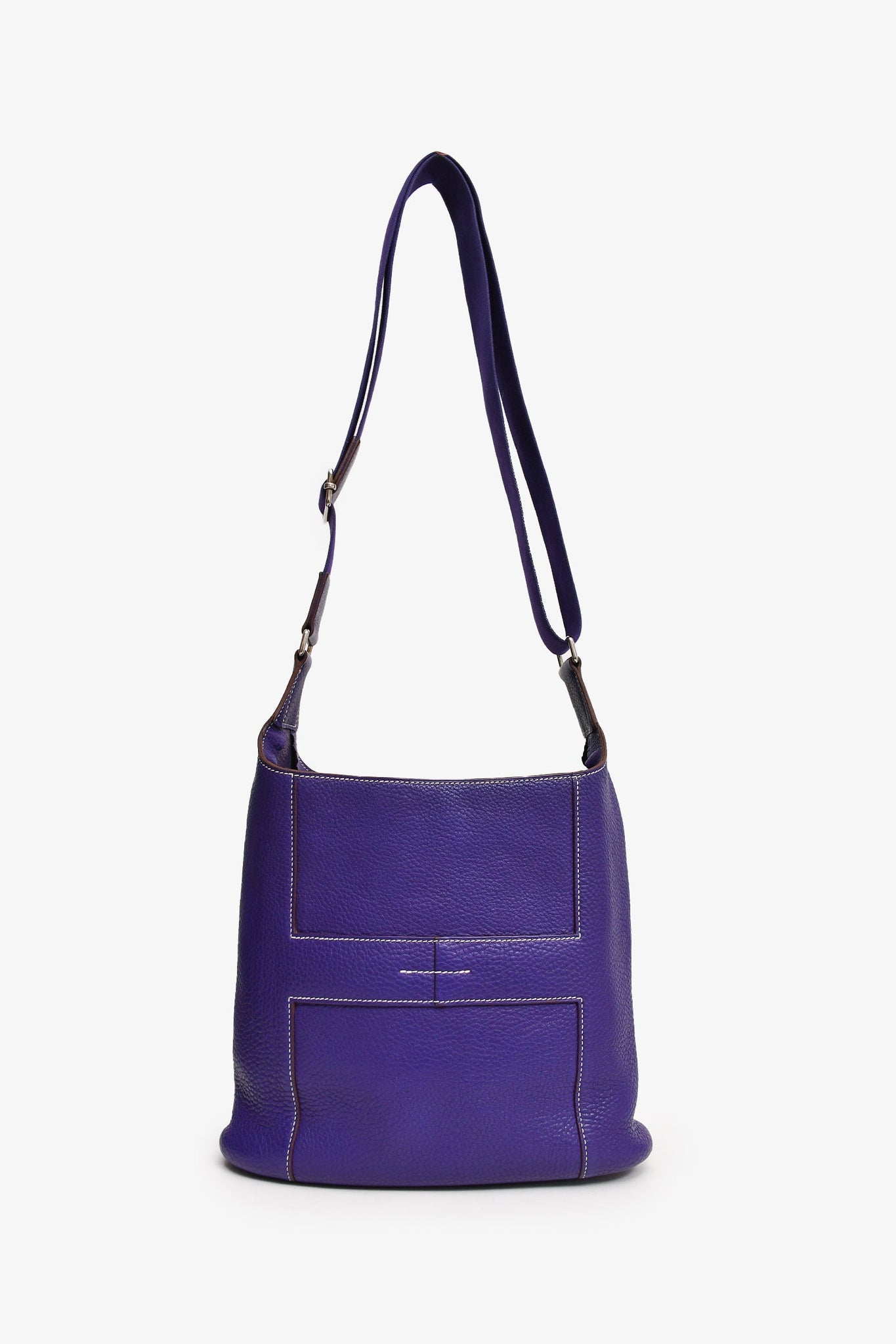 Hermès 2010 Purple Clemence Leather Good News Crossbody Bag