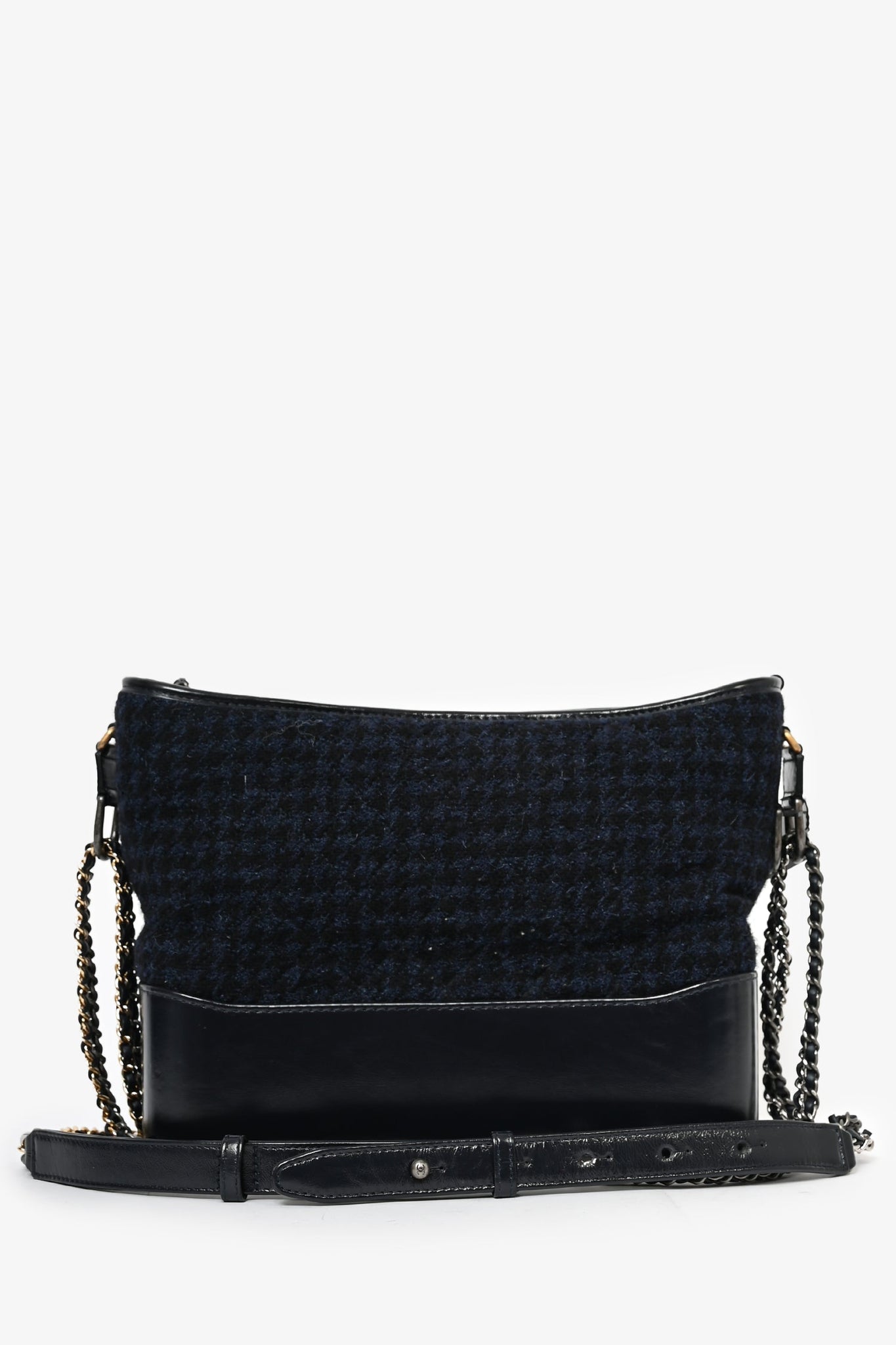 Pre-loved Chanel™ 2017 Navy/Black Tweed Hobo Large Gabrielle Crossbody Bag