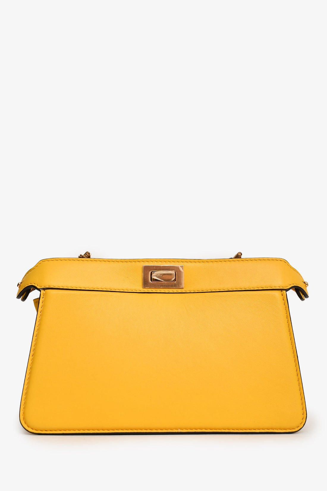 Fendi Yellow Leather Peekaboo ISEEU Mini East West Crossbody Bag