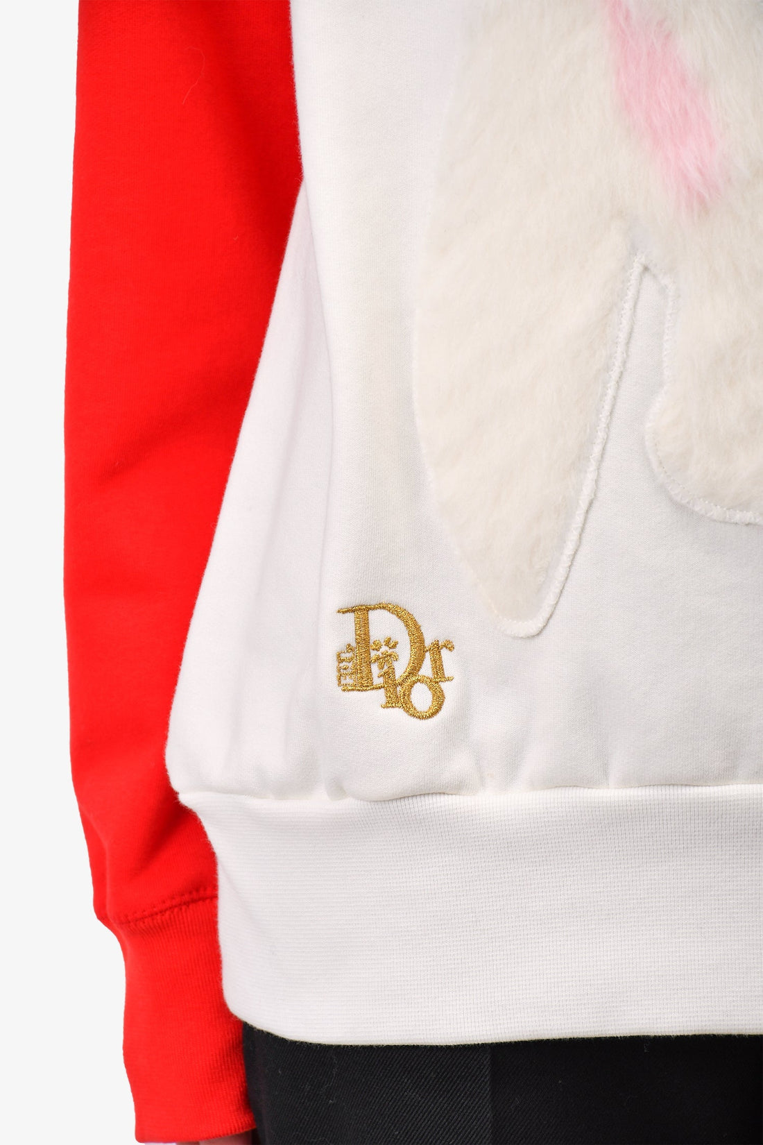 Christian Dior x ERL White/Red Bunny Patch Crewneck Sweater Size L