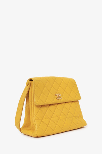 Pre-Loved Chanel™ Yellow Caviar Leather CC Shoulder Bag
