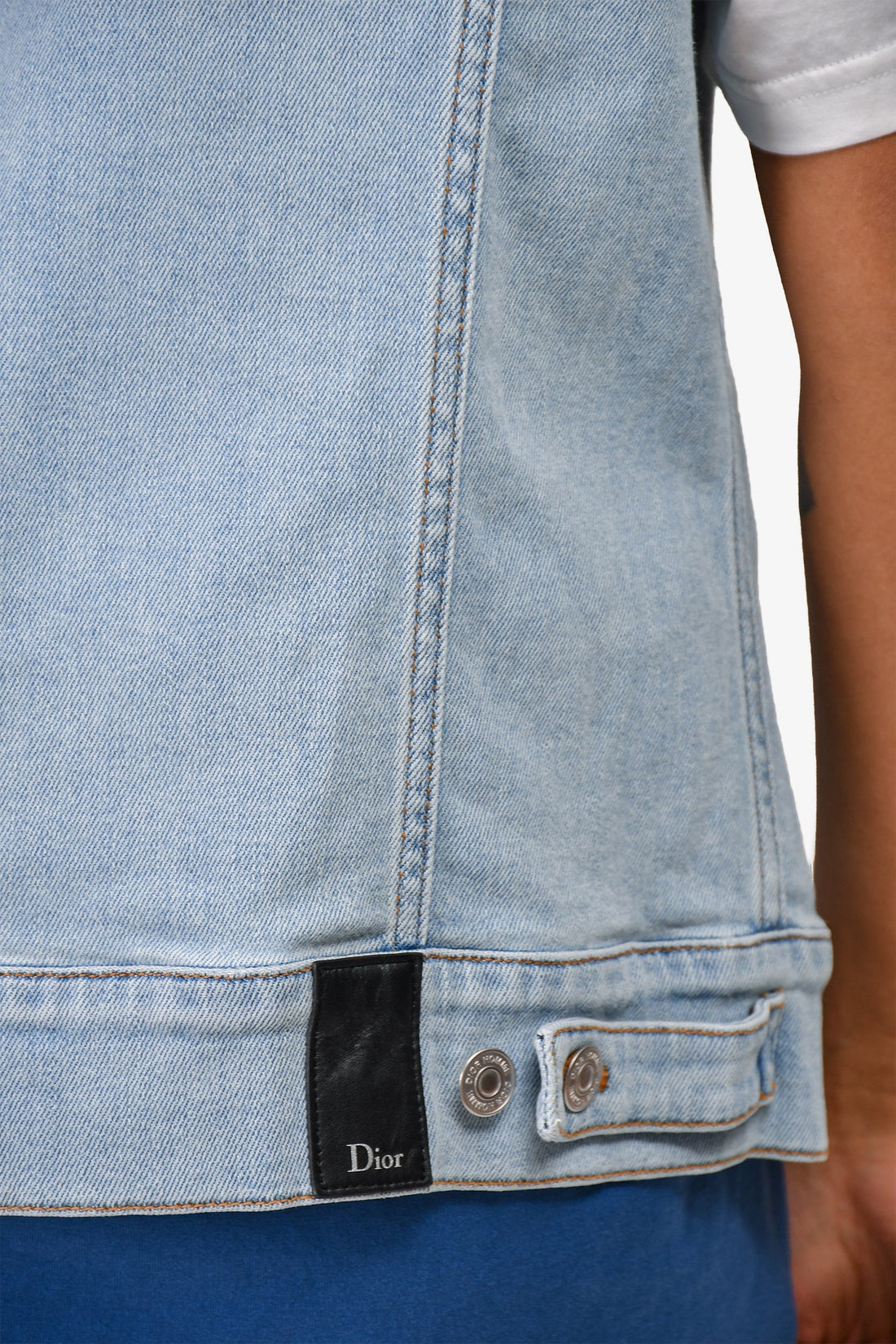 Dior Blue Denim Button Up Vest Jacket Size 48 Men