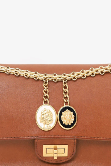 Pre-Loved Chanel™ 2017 Brown Leather Medallion Charm Reissue 2.55 Shoulder Bag