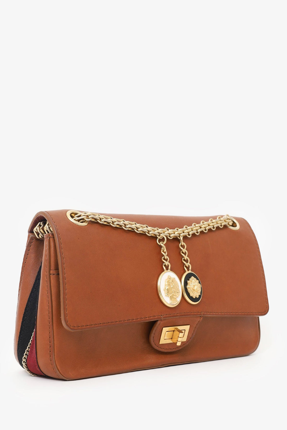 Pre-Loved Chanel™ 2017 Brown Leather Medallion Charm Reissue 2.55 Shoulder Bag