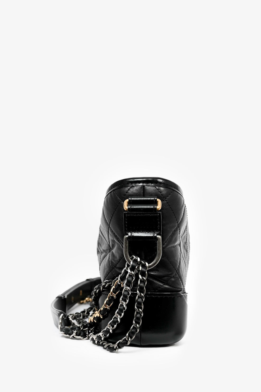 Pre-Loved Chanel™ 2019 Black Lambskin Leather Small Gabrielle Bag