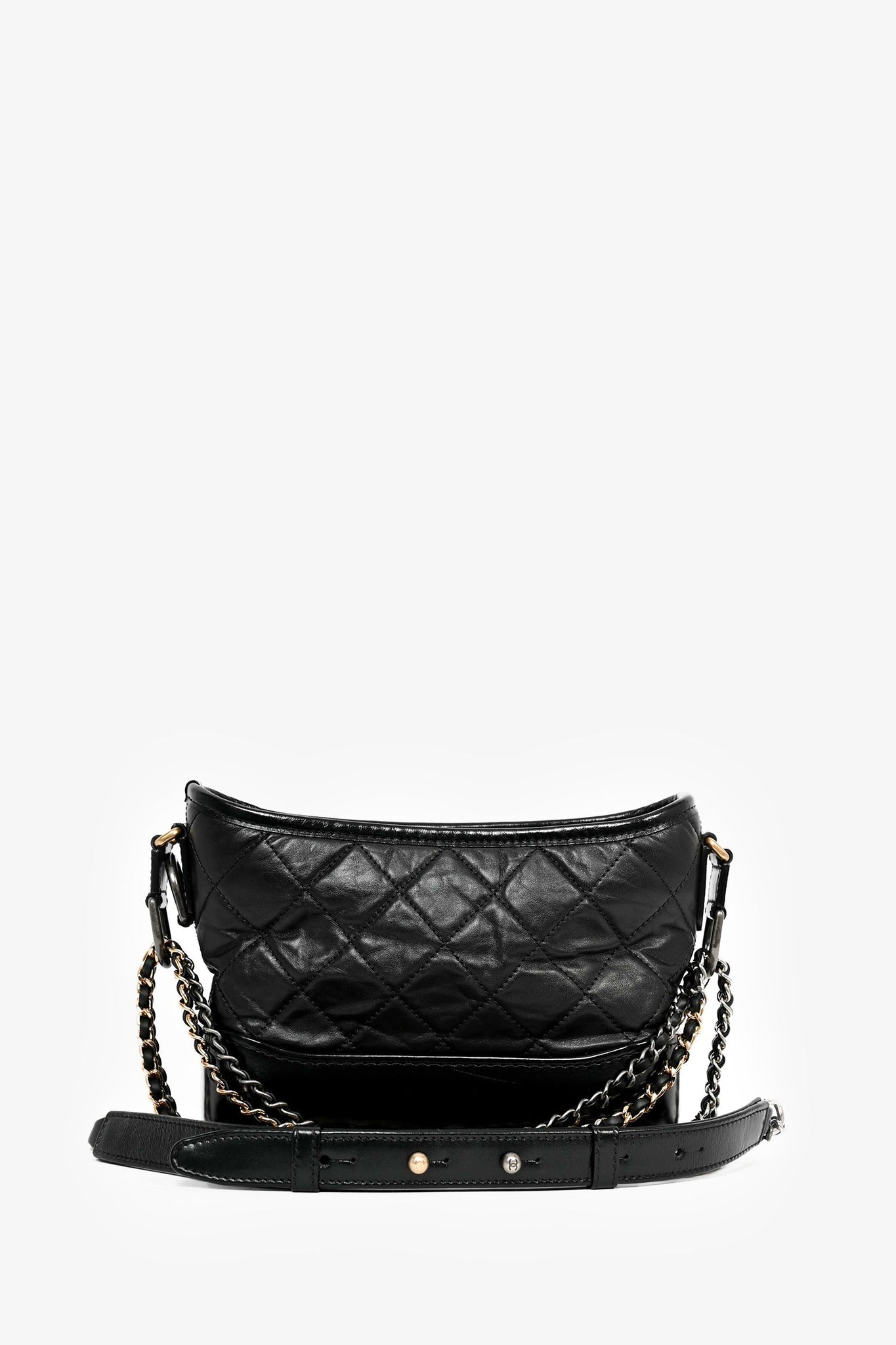 Pre-Loved Chanel™ 2019 Black Lambskin Leather Small Gabrielle Bag