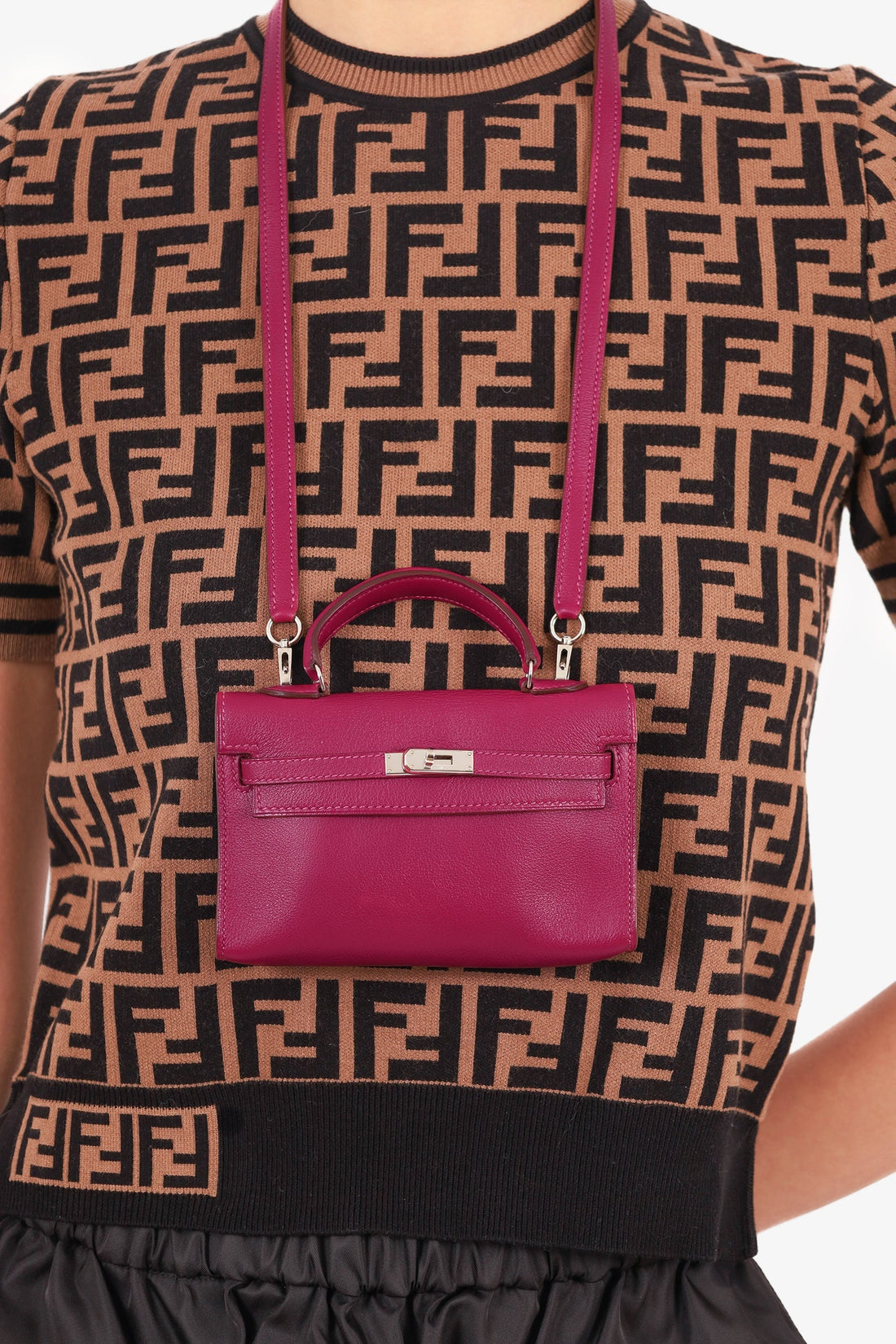 Hermès 2011 Tosca (Purple) Swift Micro Kelly 15 with Palladium Hardware