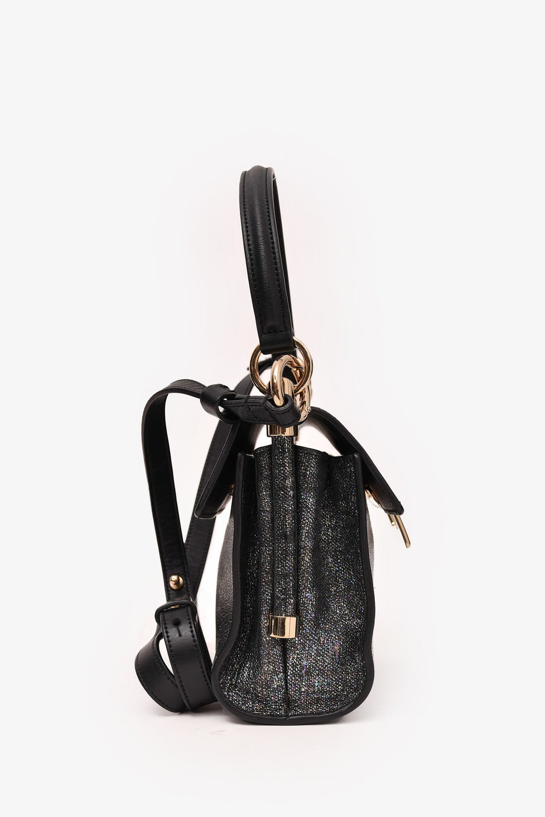 Roger Vivier Grey Metallic Fabric Miss Viv Crossbody Bag