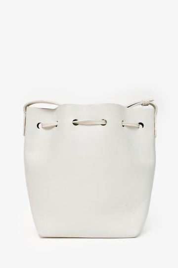 Mansur Gavriel White Faux Leather Bucket Bag (As Is)
