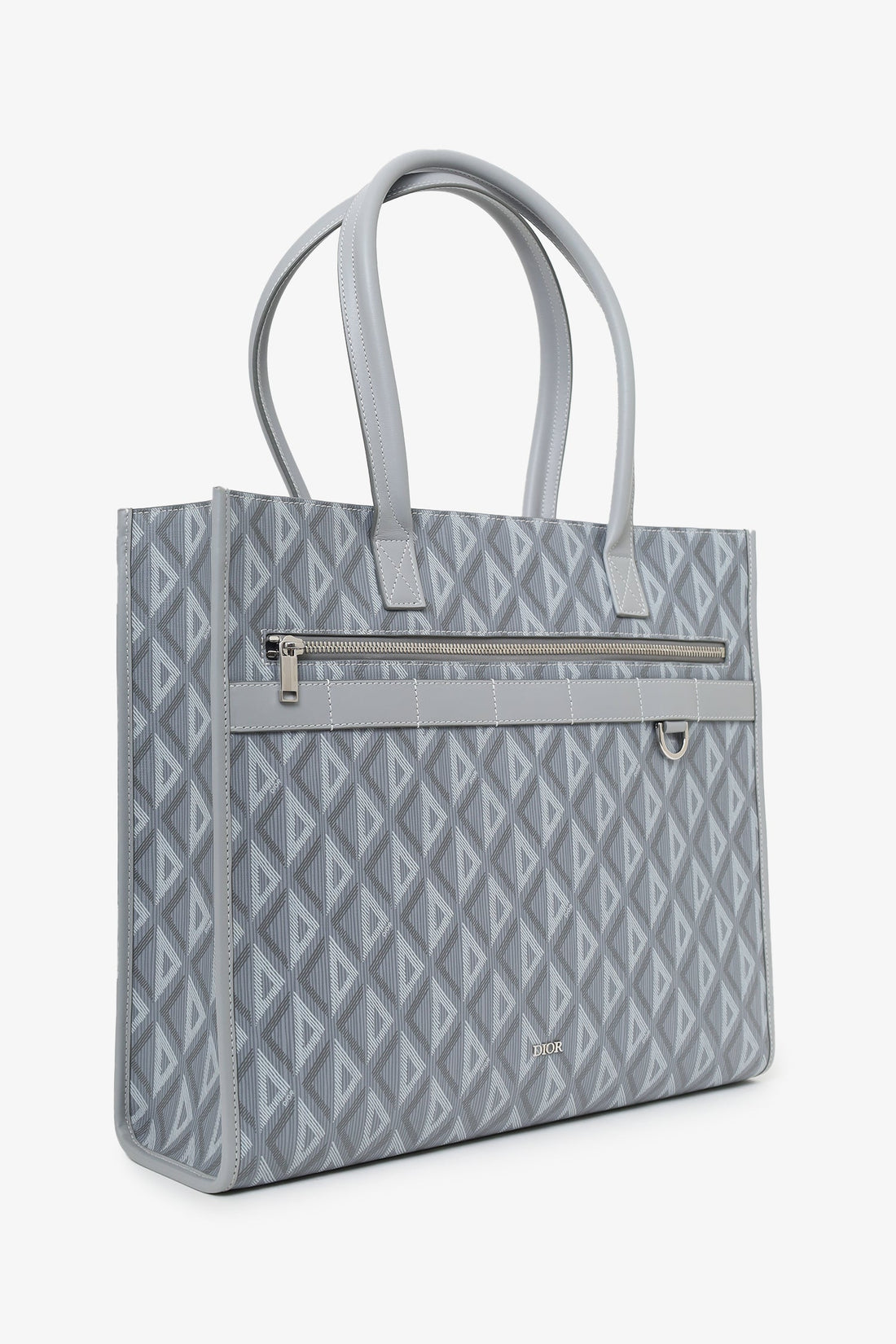 Dior Homme Grey Coated Canvas Diamond Safari Tote Bag