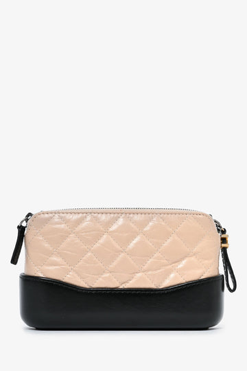 Pre-Loved Chanel™ 2017-18 Beige/Black Leather Gabrielle Wallet on Chain