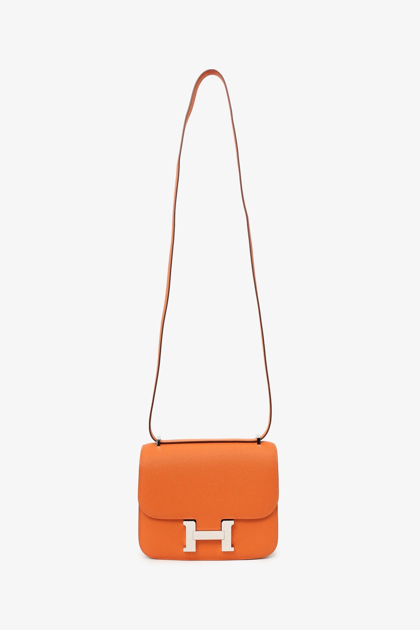Hermès 2024 Orange Leather Mini Constance 18