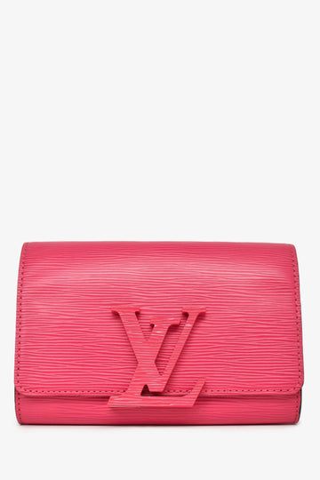 Louis Vuitton 2014 Fuchsia Epi Leather Louise Clutch With Strap