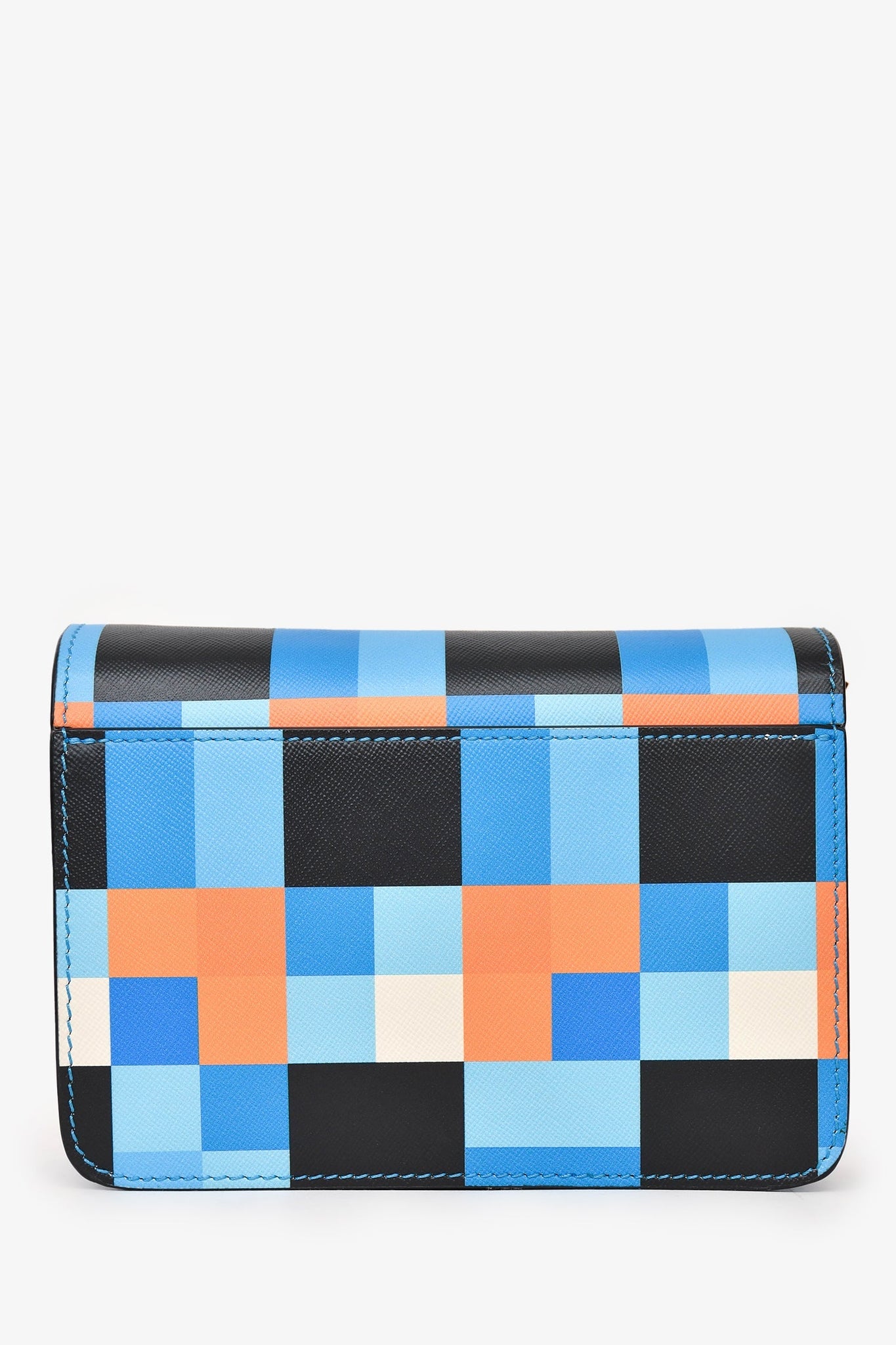 Marni Blue/Orange Geometrical Print Mini Trunk Crossbody Bag