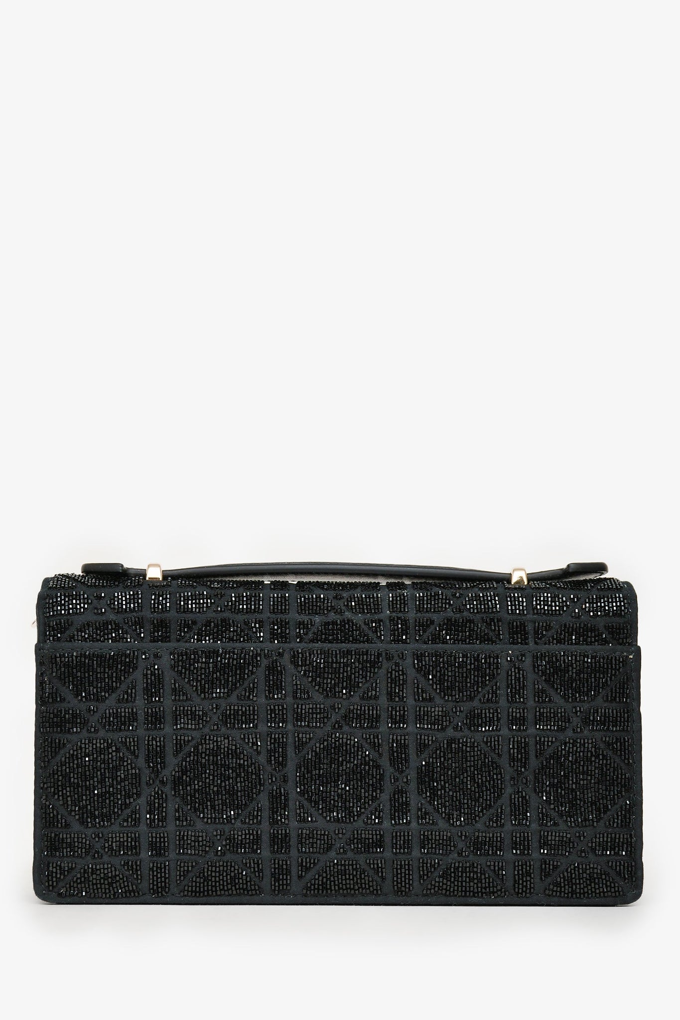 Christian Dior 2023 Black Bead Embellished My Dior Mini Bag with Chain