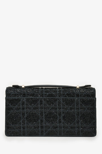 Christian Dior 2023 Black Bead Embellished My Dior Mini Bag with Chain