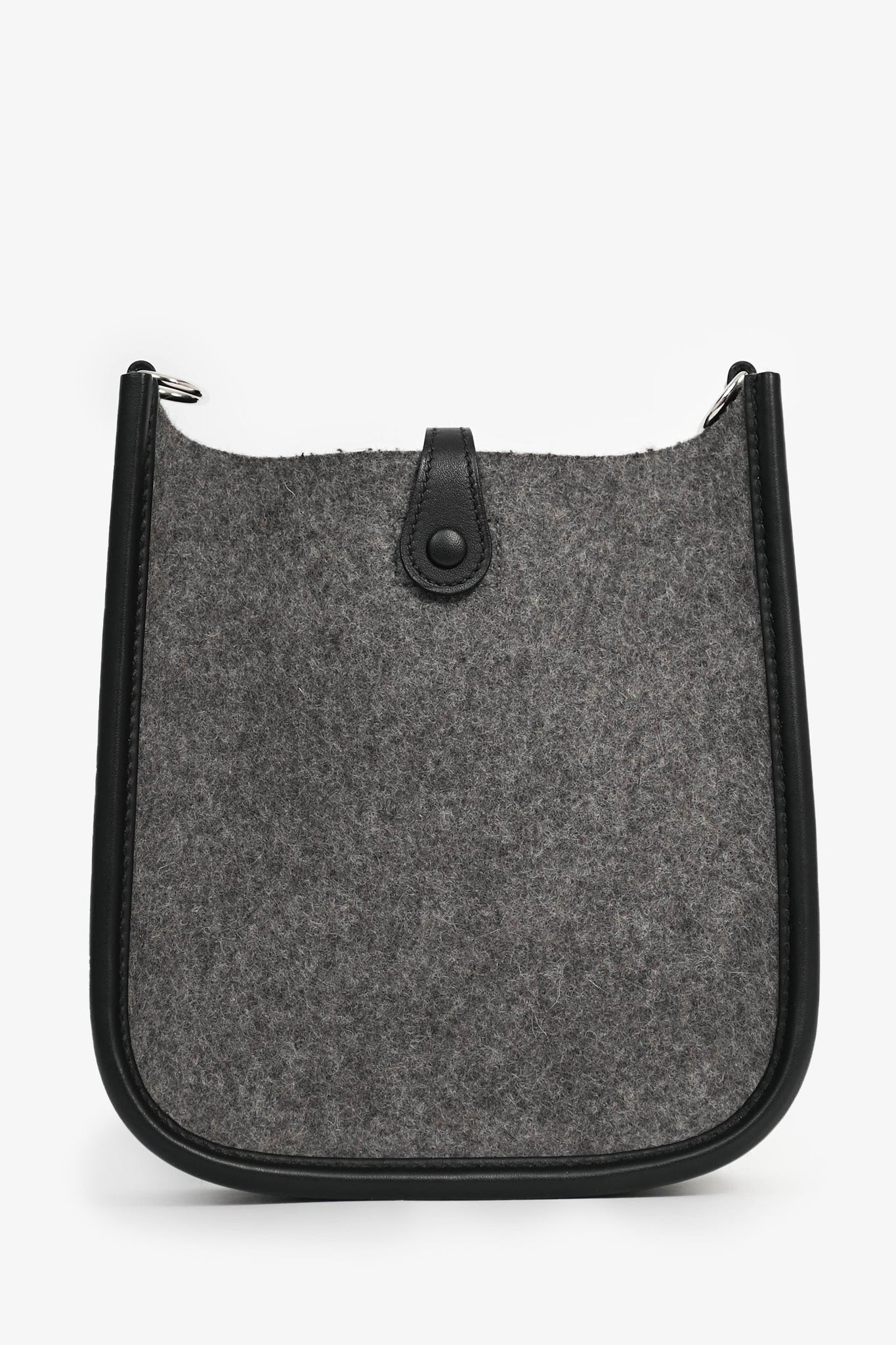 Hermès 2019 Grey Felt Black Leather Trimmed Evelyne TPM