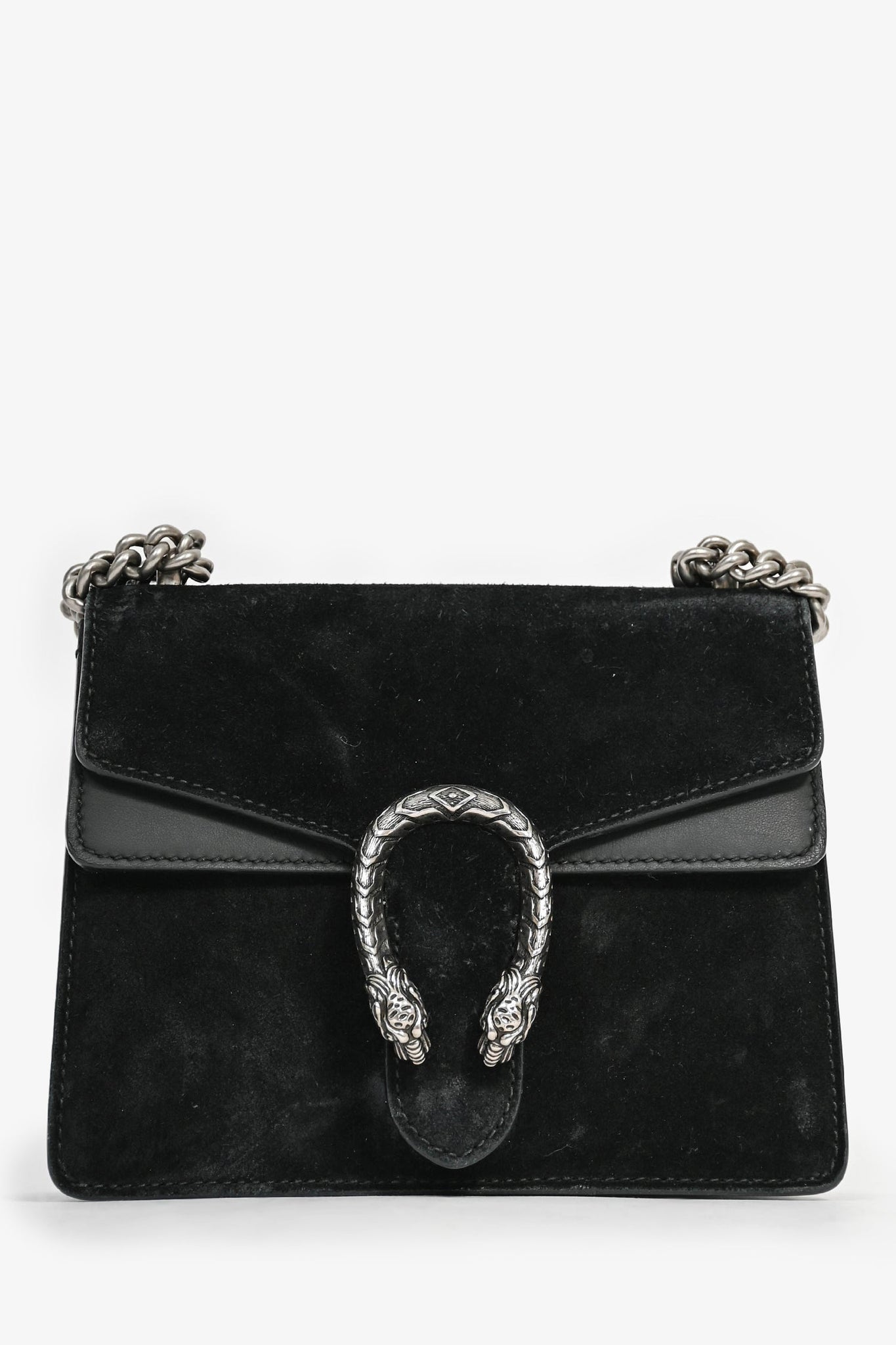 Gucci Black Suede Mini Dionysus Chain Shoulder Bag (As Is)
