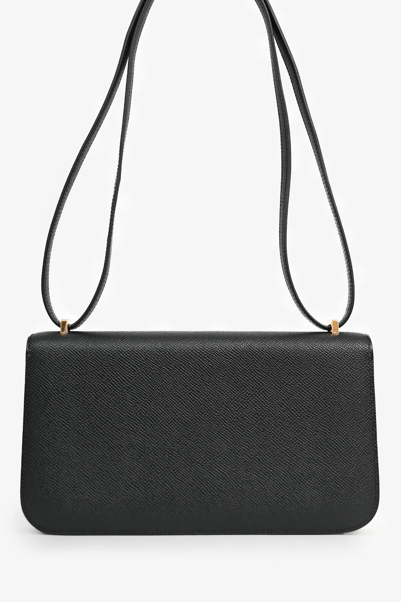 Hermès 2024 Black Epsom Leather Constance Elan Shoulder Bag
