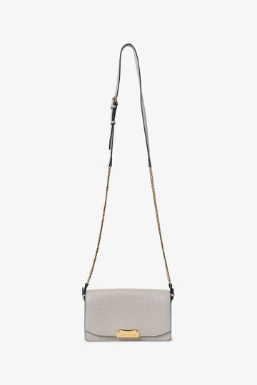 Burberry Grey Grained Calfskin Madison Wallet on Chain