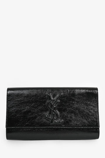 Saint Laurent Black Patent Leather 'Belle de Jour' Clutch