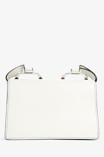 Miu Miu White Leather Logo 'Madras' Small Crossbody Bag