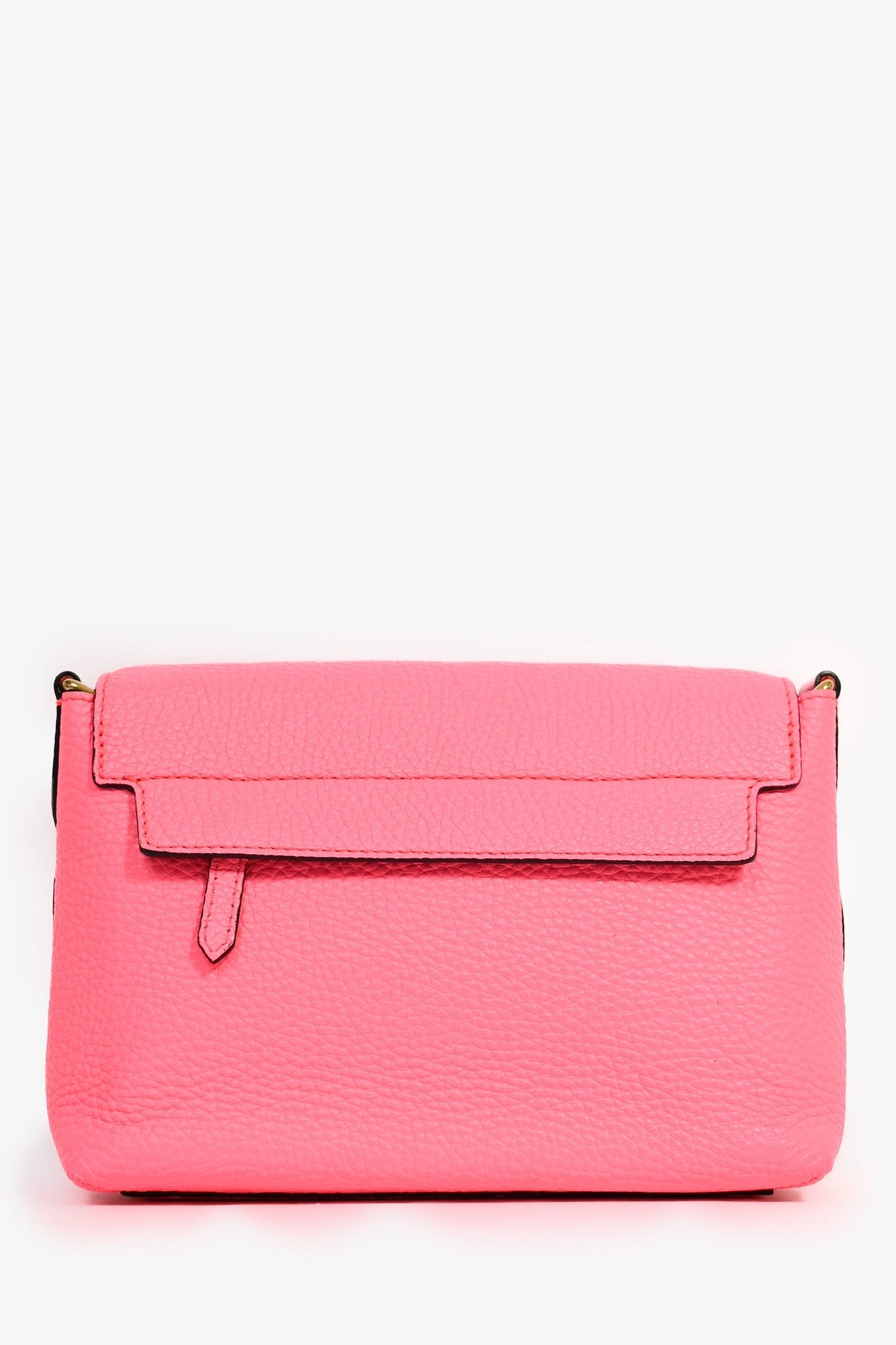 Burberry Neon Pink Grained Leather Logo Crossbody Bag