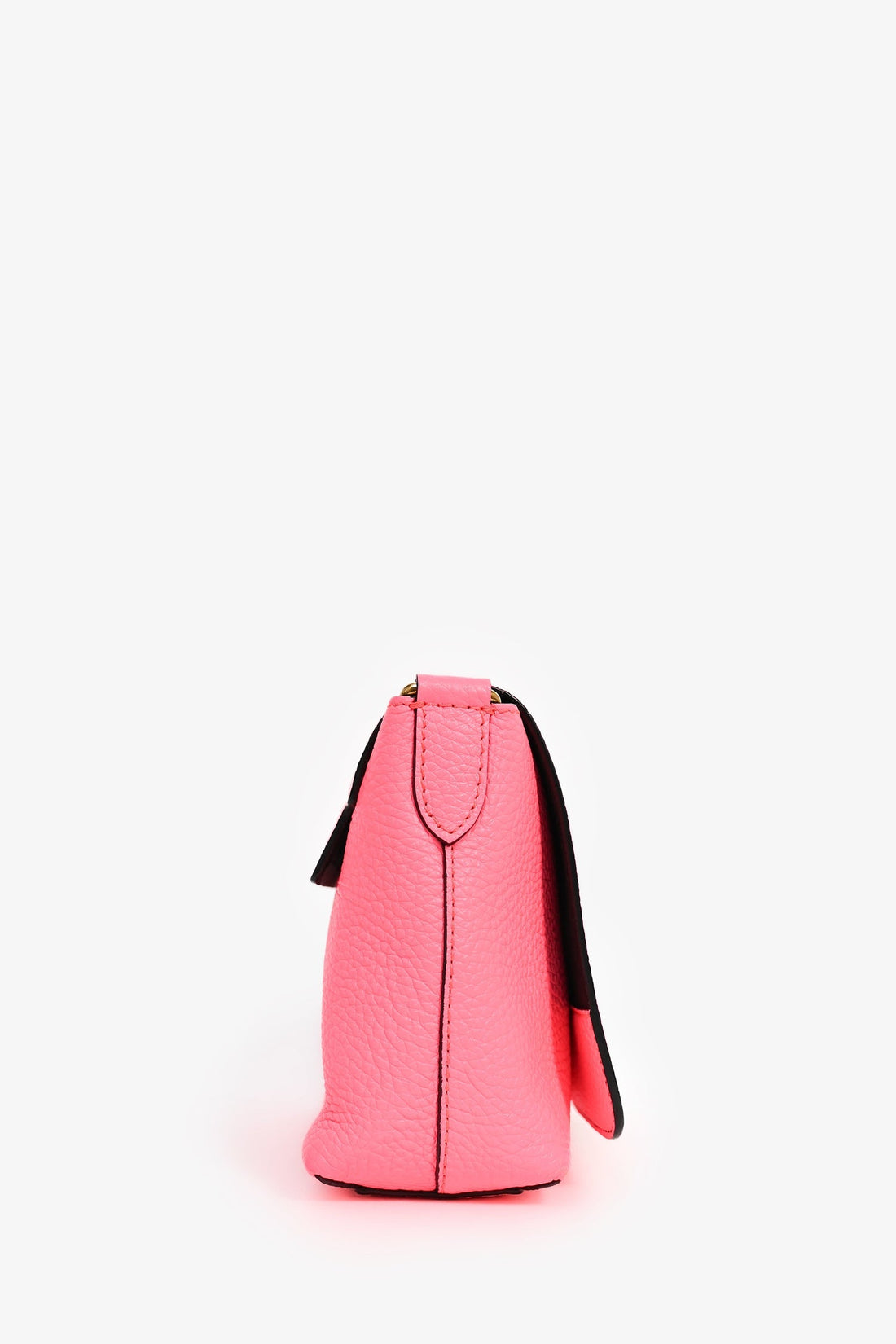 Burberry Neon Pink Grained Leather Logo Crossbody Bag