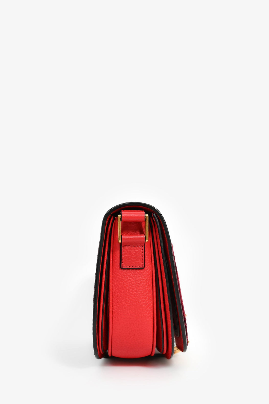 Valentino Burgundy Floral Embroidered Lock Crossbody