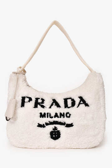Prada White Terry Cloth Re-Edition 2000 Shoulder Bag