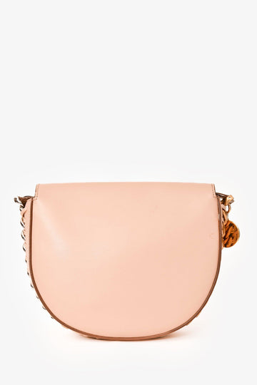 Stella McCartney Light Pink Frayme Medium Flap Shoulder Bag