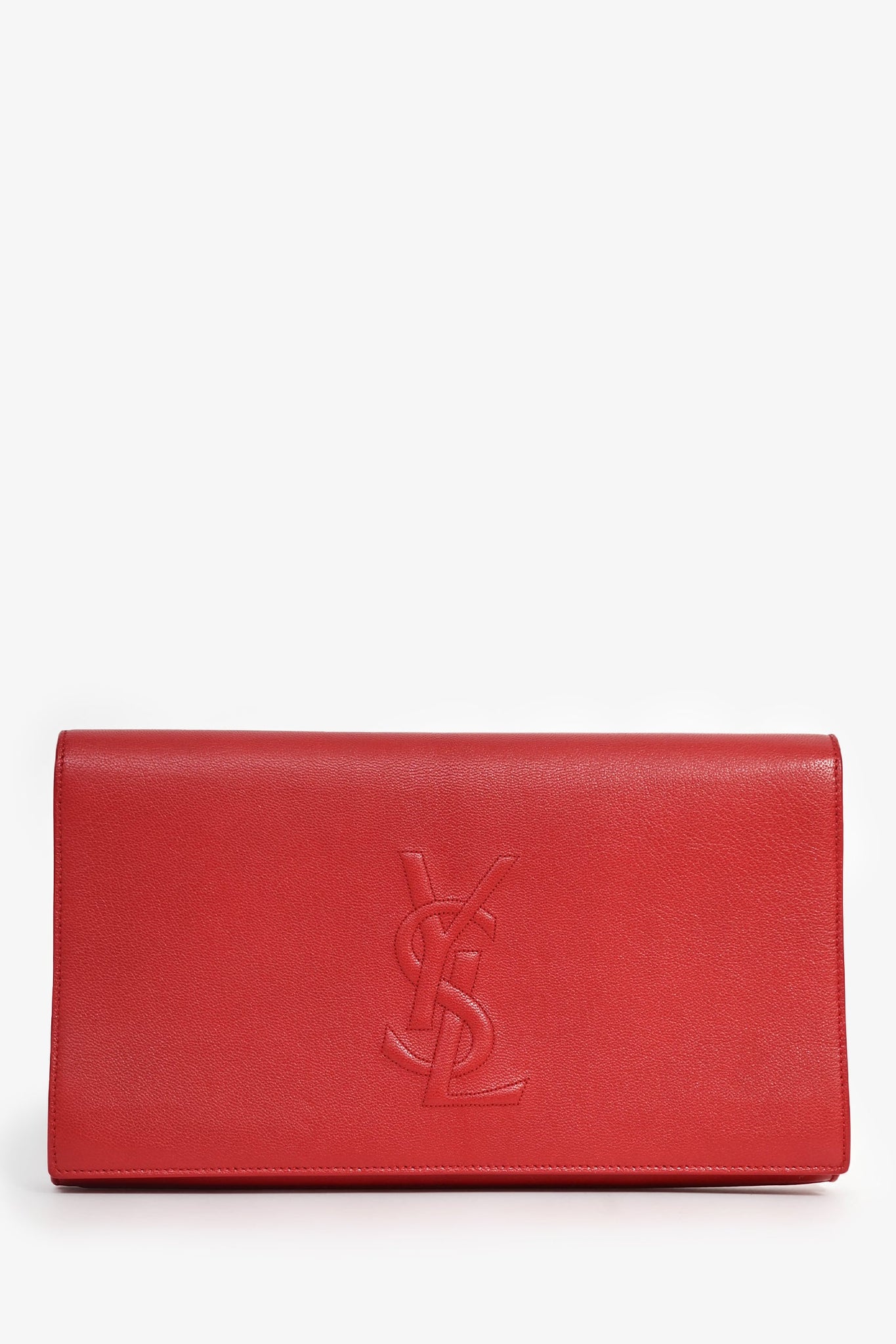 Saint Laurent Red Leather Belle de Jour Clutch