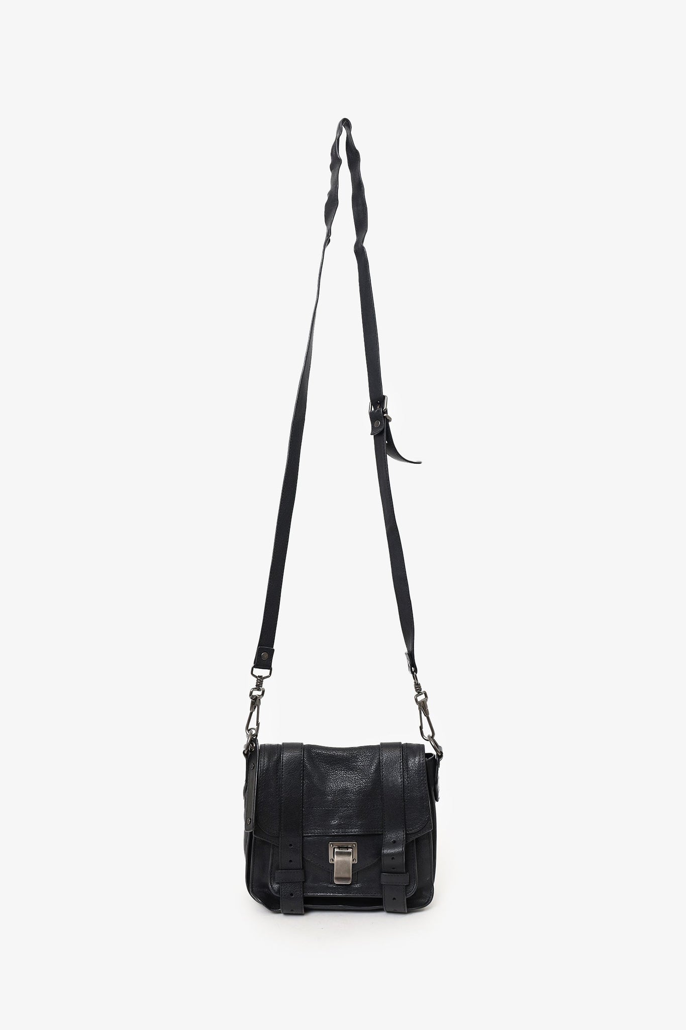 Proenza Schouler Black Leather Mini PS1 Shoulder Bag