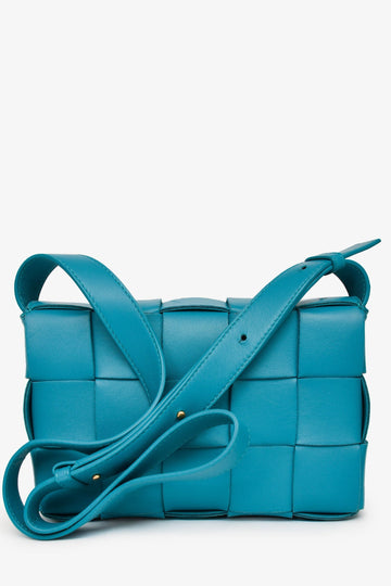 Bottega Veneta Turquoise Leather Cassette Crossbody