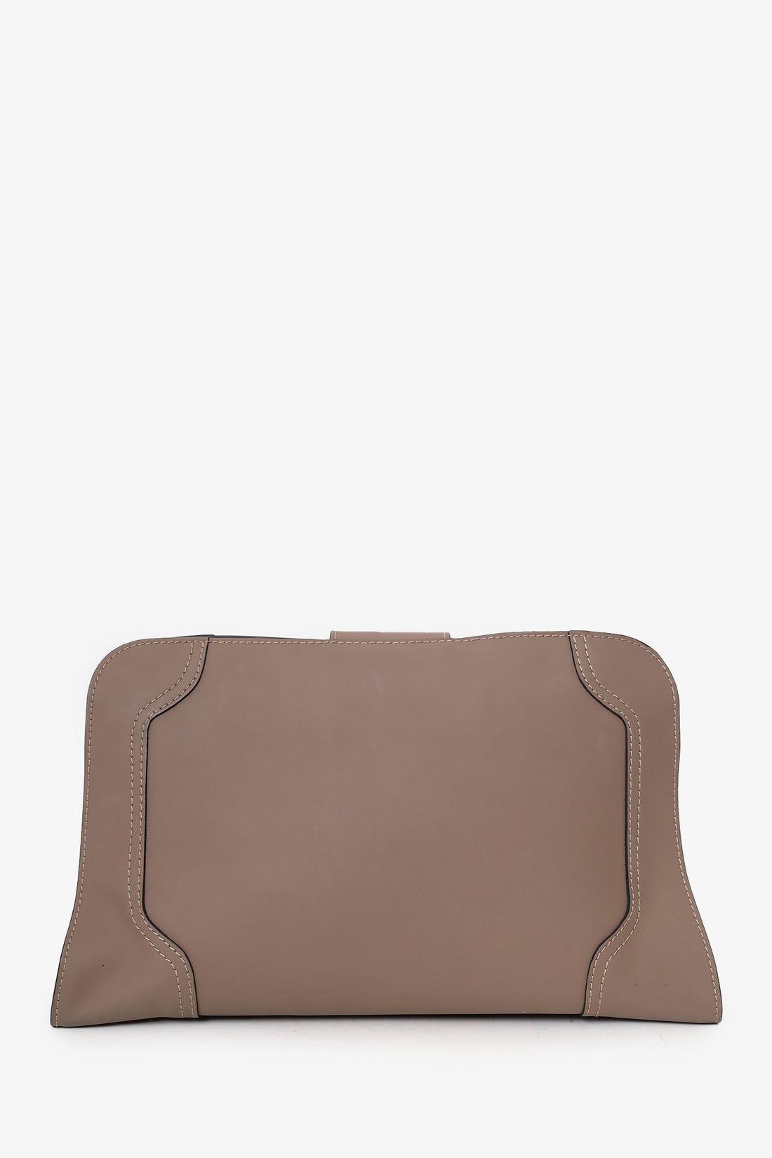 Marni Taupe Leather Buckle Clutch