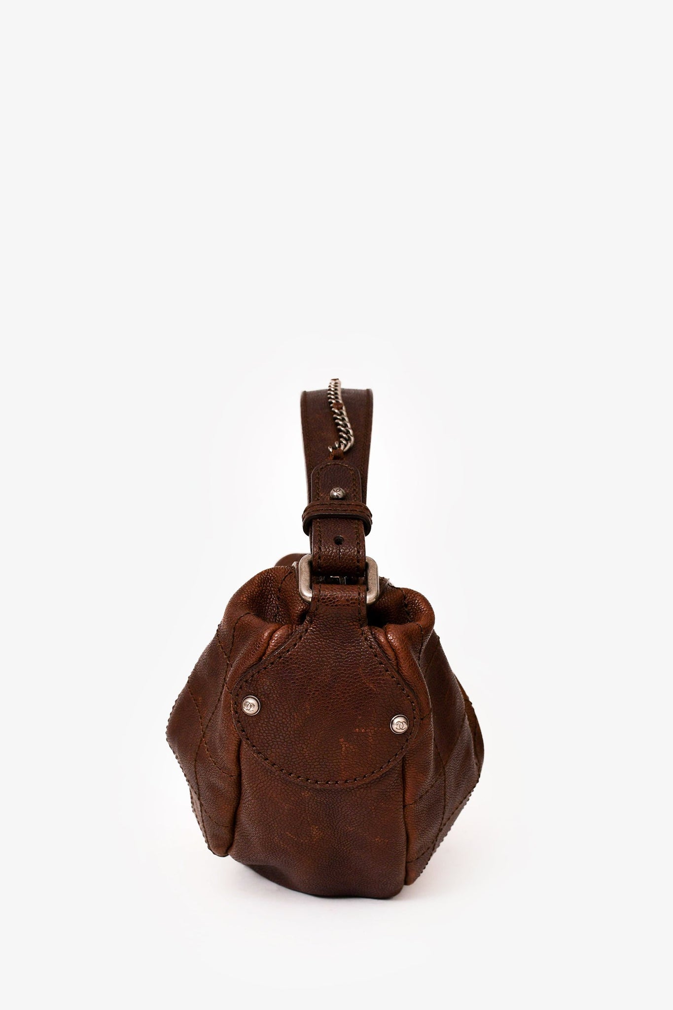 Pre-Loved Chanel™ 2005/2006 Brown Caviar Outdoor Ligne Small Hobo Bag