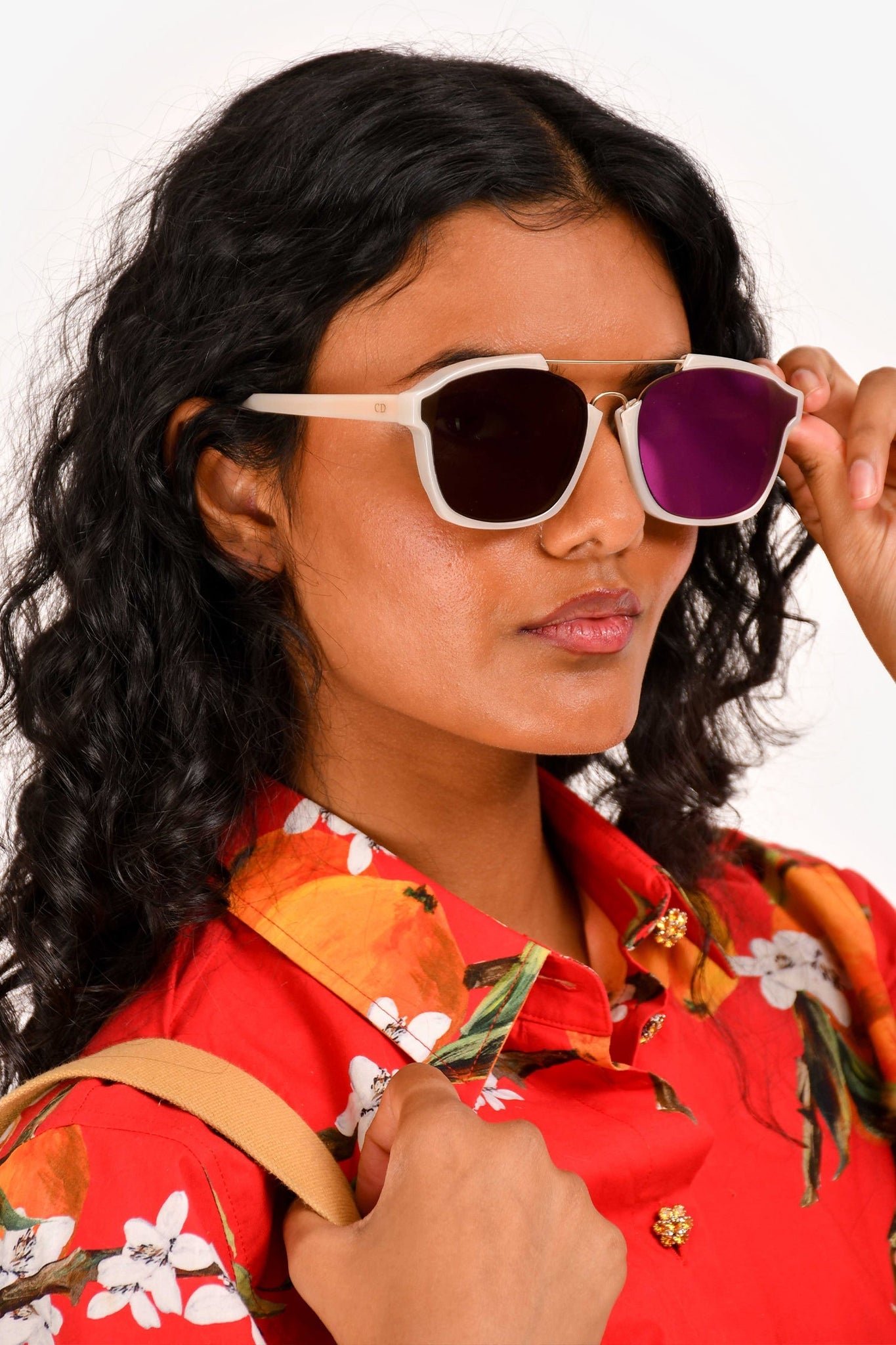 Christian Dior 'Dior Abstract' White Sunglasses