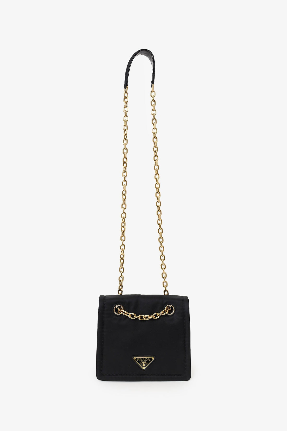 Prada Black Nylon Chain Shoulder Bag