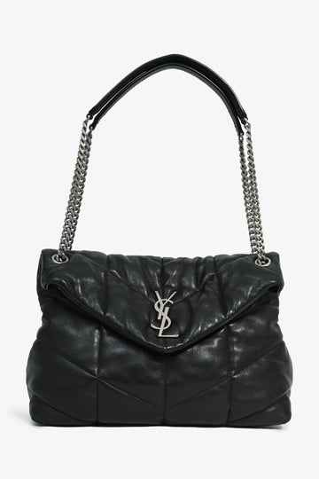 Saint Laurent Black Quilted Leather Medium 'Puffer' Shoulder Bag