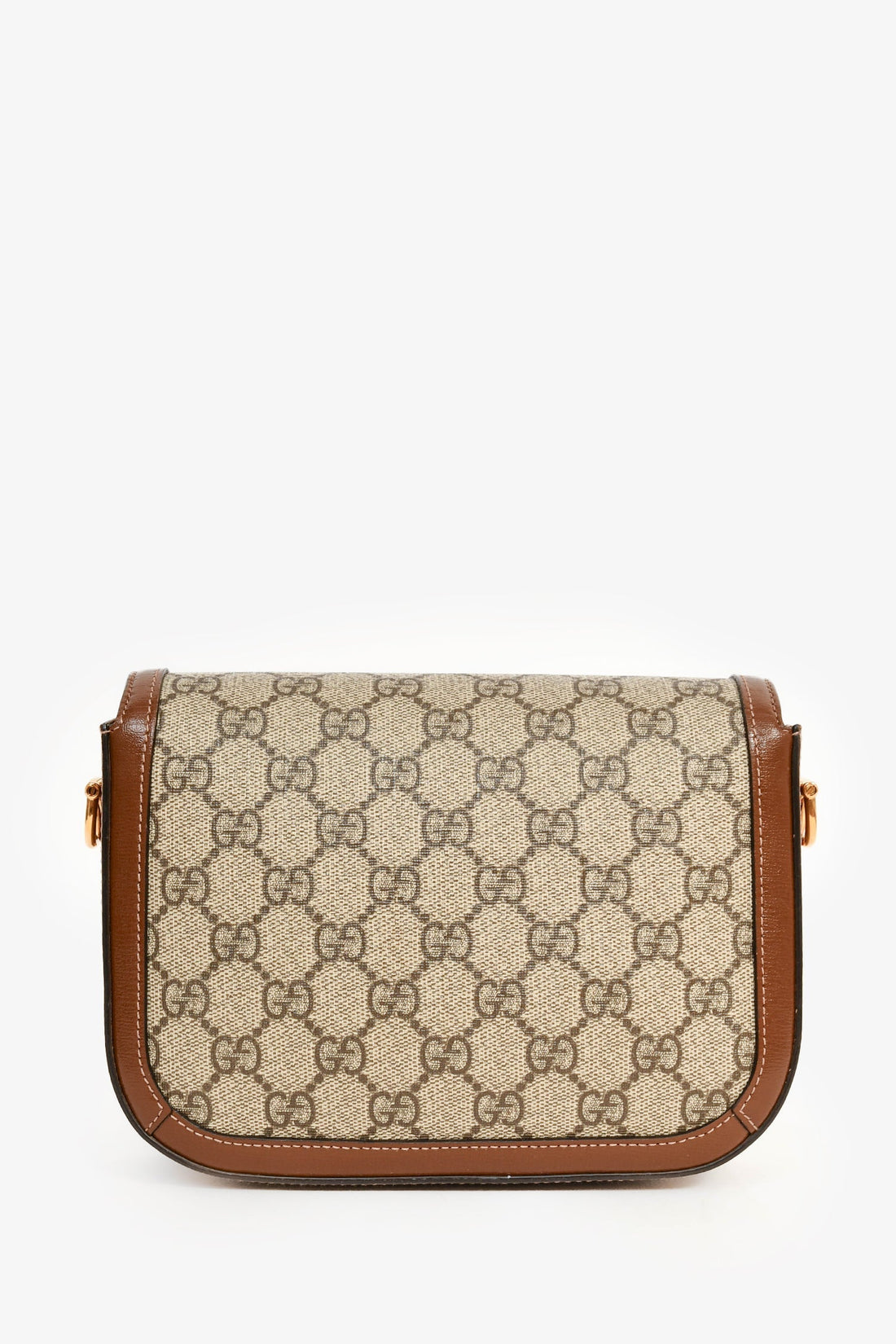 Gucci GG Monogram/Brown Leather 'Horsebit 1955' Small Shoulder Bag with Extra Strap