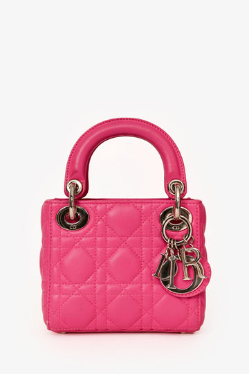 Christian Dior Pink Cannage Leather Mini 'Lady Dior' with Strap